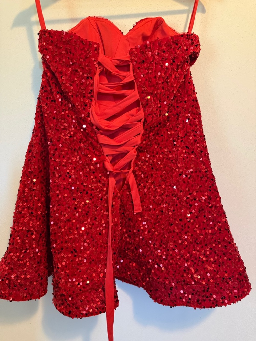 Witness of love Girls Red Sequin Party Dress by